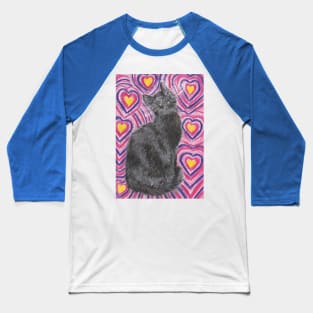 Happy cat Valentine Baseball T-Shirt